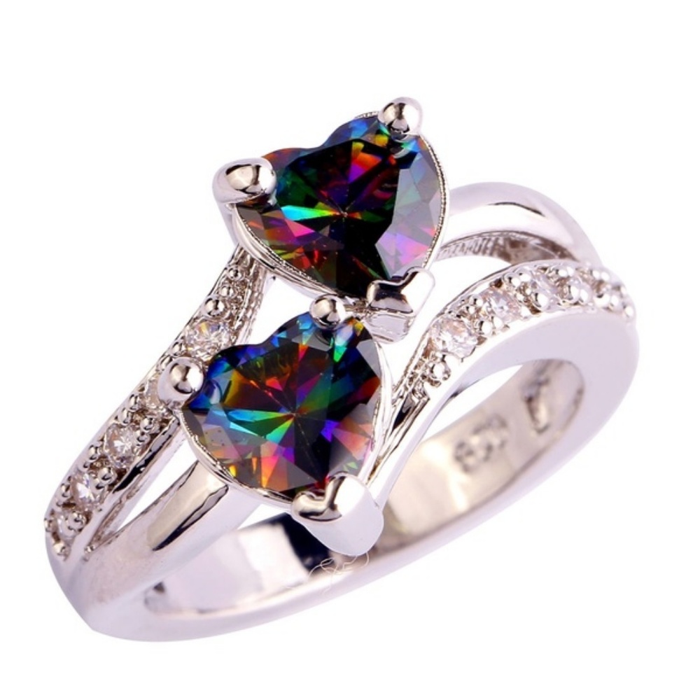 Alexandrite Two Heart Ring